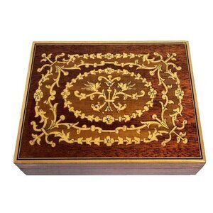 Vintage A Gargiulo & Jannuzzi Wood Inlaid Music Box Plays "Torna a Sorrento"